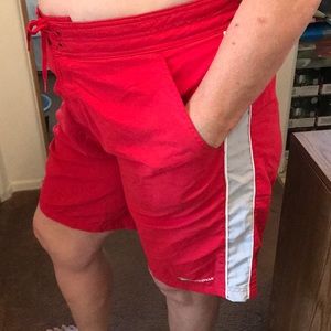 NWOT Reebok red & grey shorts XL